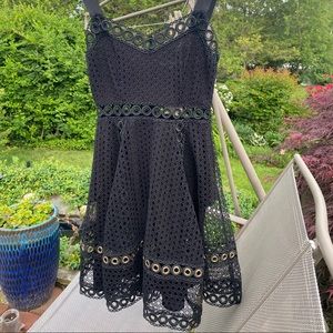 Maje Ravi Crochet Lace Dress in Black NWT XS S 1